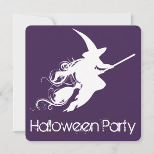 Einladung von Halloween-Party-Fliegerei-Hexe