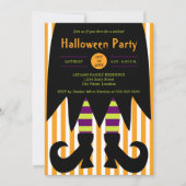 Einladung von Halloween-Party Hexe (Vorderseite)
