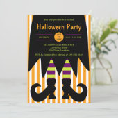Einladung von Halloween-Party Hexe (Stehend Vorderseite)