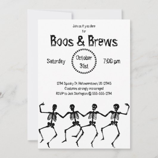 Einladung von Halloween-Partys - Boos und Brews (Vorderseite)