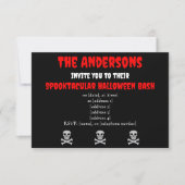 Einladung von Halloween Skull and Bones (Vorderseite)
