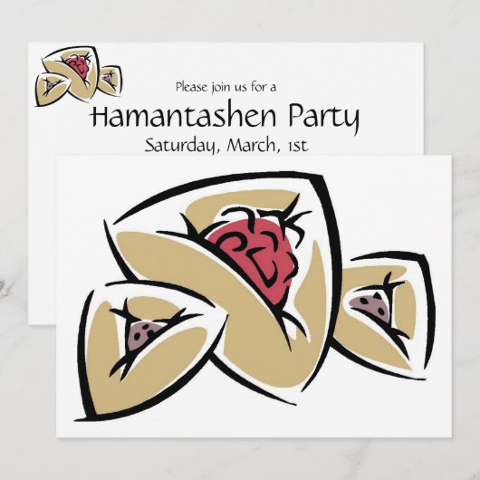 Einladung von Hamantashen (Vorne/Hinten)