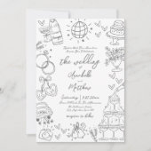 Einladung von Hand Drawn Grey Whimsical (Vorderseite)
