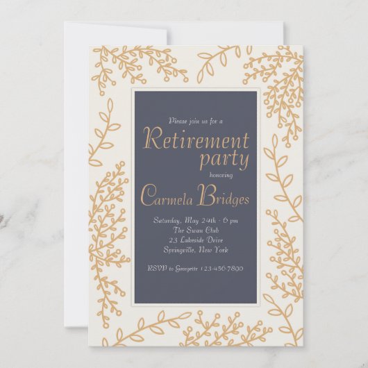 Einladung von Hand gezeichnet Blätter (Vorderseite)