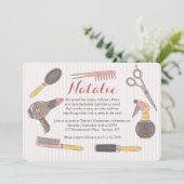 Einladung von Hand gezeichnet Friseurelementen (Stehend Vorderseite)