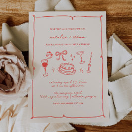 Einladung von Hand gezeichnete Hochzeit