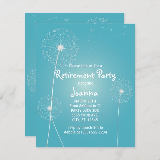 Einladung von Haushaltsleuchter (Vorne/Hinten)