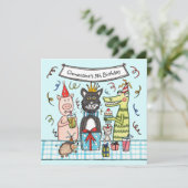 Einladung von Haustieren zum Geburtstag (Stehend Vorderseite)