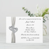Einladung von Hearts White Wedding (Stehend Vorderseite)
