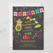 Einladung von Heiligen Guacamole Fiesta zum Geburt (Vorderseite)