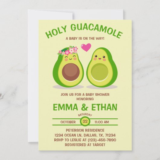 Einladung von Heiliger Guacamole Avocado Kinderdus (Vorderseite)