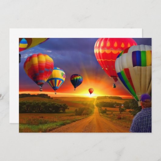 Einladung von Heißluftballons (Vorne/Hinten)