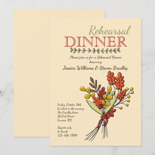 Einladung von Herbst Bouquet (Vorne/Hinten)