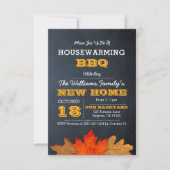 Einladung von Herbstblättern und Haushaltsbrettern (Vorderseite)