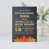 Einladung von Herbstblättern und Haushaltsbrettern (Stehend Vorderseite)