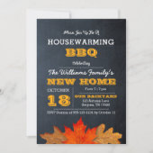 Einladung von Herbstblättern und Haushaltsbrettern (Vorderseite)