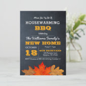 Einladung von Herbstblättern und Haushaltsbrettern (Stehend Vorderseite)