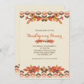 Einladung von Herbstlaub und Acorns (Vorne/Hinten)