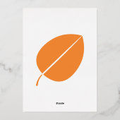 Einladung von Herbstlauben in Orange Foil (Rückseite)