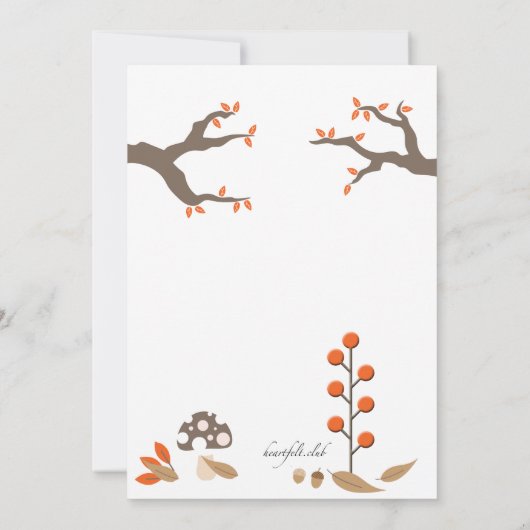 Einladung von Herbsttieren (Rückseite)