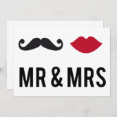 Einladung von Herrn und Herrn Marc mit Schnurrbart (Vorne/Hinten)