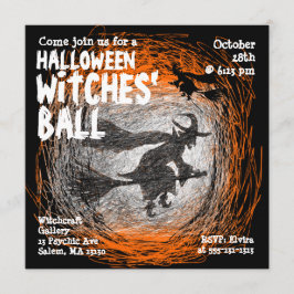Einladung von Hexen-Ball-Halloween-Party