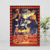 Einladung von Hexen Halloween-Party (Stehend Vorderseite)