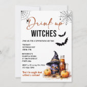 Einladung von Hexen Halloween-Party trinken (Vorderseite)