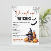 Einladung von Hexen Halloween-Party trinken (Stehend Vorderseite)