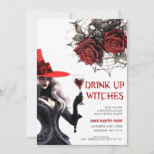 Einladung von Hexen Halloween-Party trinken (Vorderseite)