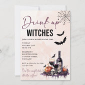 Einladung von Hexen Halloween-Party trinken (Vorderseite)