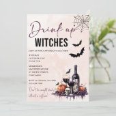 Einladung von Hexen Halloween-Party trinken (Stehend Vorderseite)