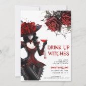 Einladung von Hexen Halloween-Party trinken (Vorderseite)