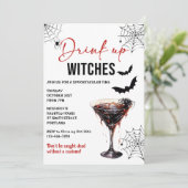 Einladung von Hexen Halloween-Party trinken (Stehend Vorderseite)
