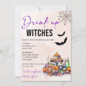 Einladung von Hexen Halloween-Party trinken (Vorderseite)