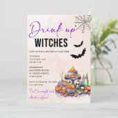 Einladung von Hexen Halloween-Party trinken (Stehend Vorderseite)
