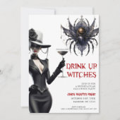 Einladung von Hexen Halloween-Party trinken (Vorderseite)