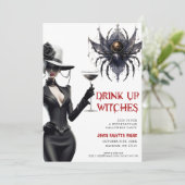 Einladung von Hexen Halloween-Party trinken (Stehend Vorderseite)