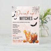 Einladung von Hexen Halloween-Party trinken (Stehend Vorderseite)