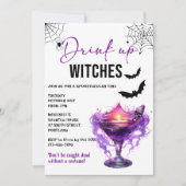Einladung von Hexen Halloween-Party trinken (Vorderseite)
