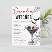 Einladung von Hexen Halloween-Party trinken (Stehend Vorderseite)