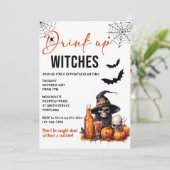 Einladung von Hexen Halloween-Party trinken (Stehend Vorderseite)