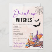 Einladung von Hexen Halloween-Party trinken (Vorderseite)