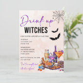 Einladung von Hexen Halloween-Party trinken (Stehend Vorderseite)