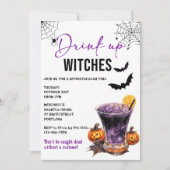Einladung von Hexen Halloween-Party trinken (Vorderseite)