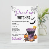 Einladung von Hexen Halloween-Party trinken (Stehend Vorderseite)
