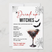Einladung von Hexen Halloween-Party trinken (Vorderseite)