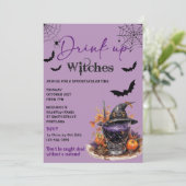 Einladung von Hexen Halloween-Party trinken (Stehend Vorderseite)