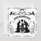 Einladung von Hexen im Halloween-Party Holz (Rückseite)