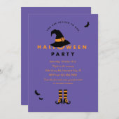 Einladung von Hexenhut-Halloween-Party (Vorne/Hinten)